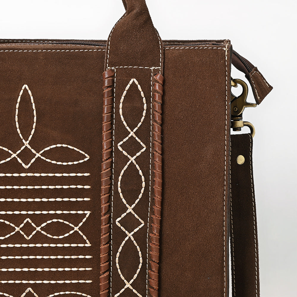 ADBGA607 Western Tote Bag-Genuine Leather with Hand-Stitched Detailing
