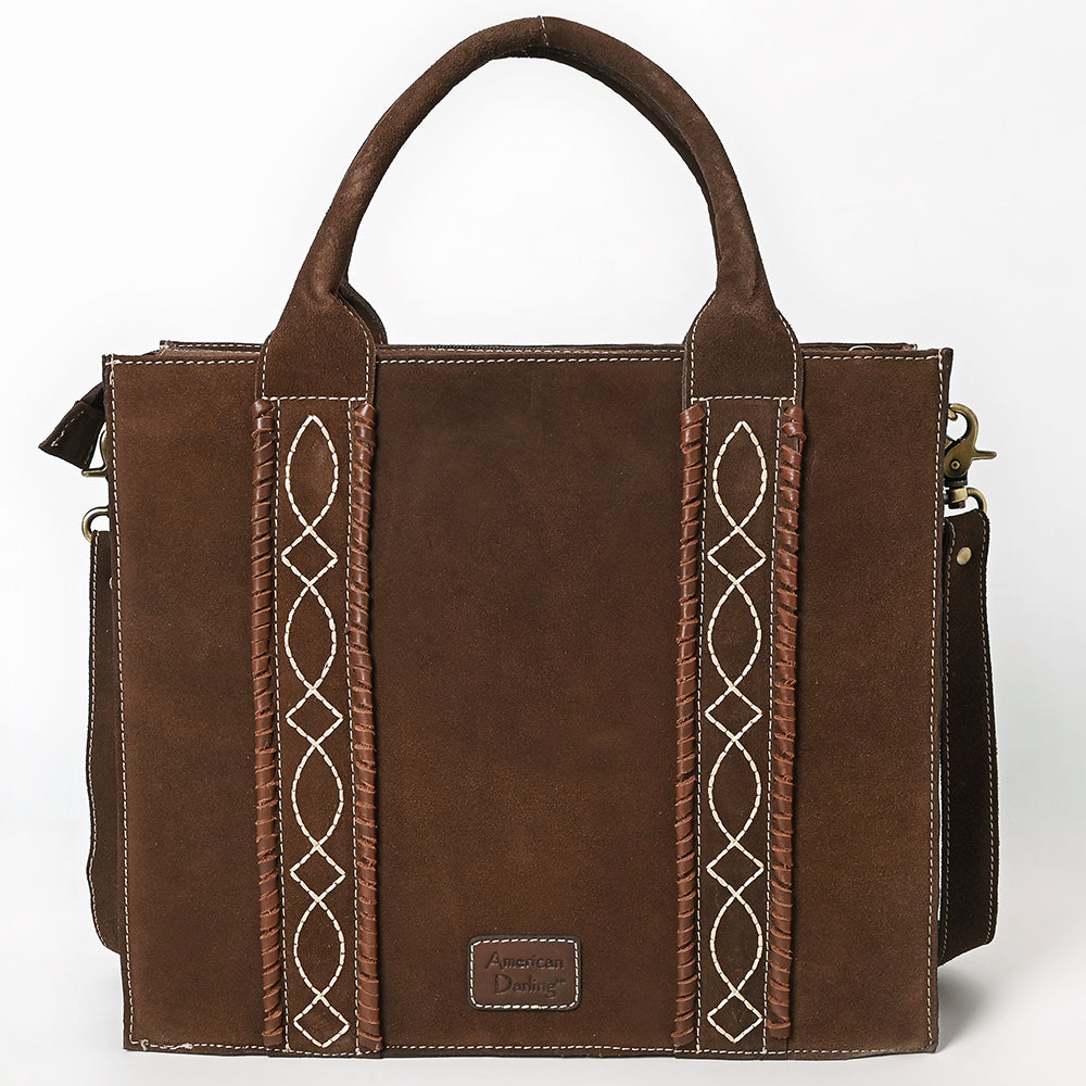 ADBGA607 Western Tote Bag-Genuine Leather with Hand-Stitched Detailing