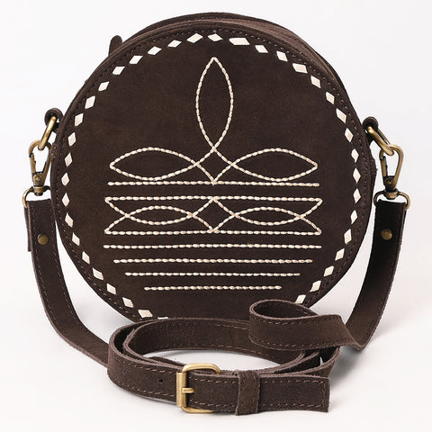 American Darling Boot Stitched Genuine Suede Leather Canteen Bag