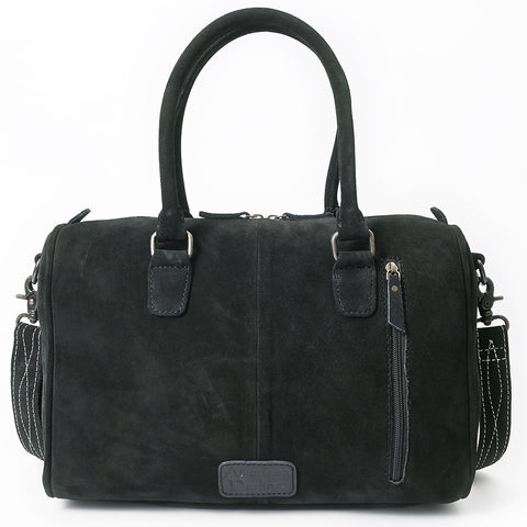 American Darling Western Genuine Leather Duffel Bag with Genuine Suede Finish & Boot-Stitched Detailing