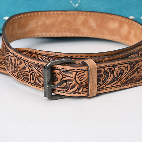 American Darling Hand-Tooled Western Leather Cross Body Bag with Fringe & Carved Detailing