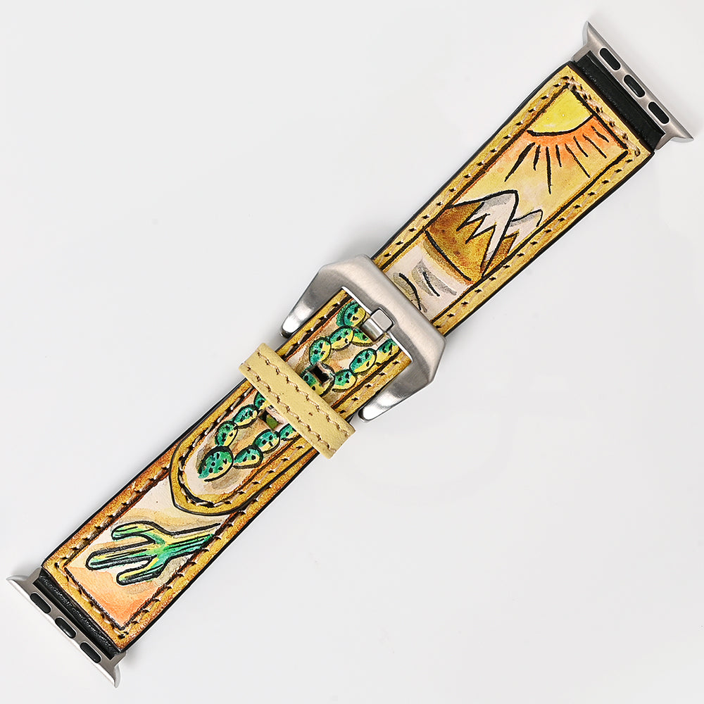 ADWAM111 Genuine Leather Hand Painted Smart I Watch Strap