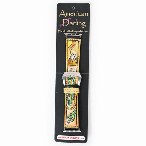 ADWAM111 Genuine Leather Hand Painted Smart I Watch Strap