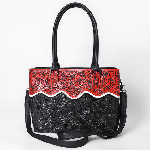 American Darling Hand Tooled Western Leather Tote Bag | Premium Floral Carved Genuine Leather