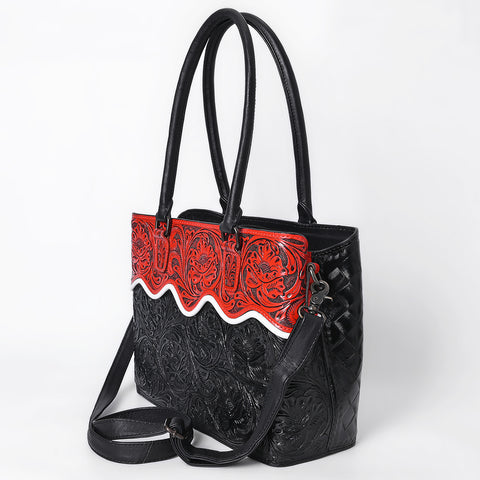 American Darling Hand Tooled Western Leather Tote Bag | Premium Floral Carved Genuine Leather