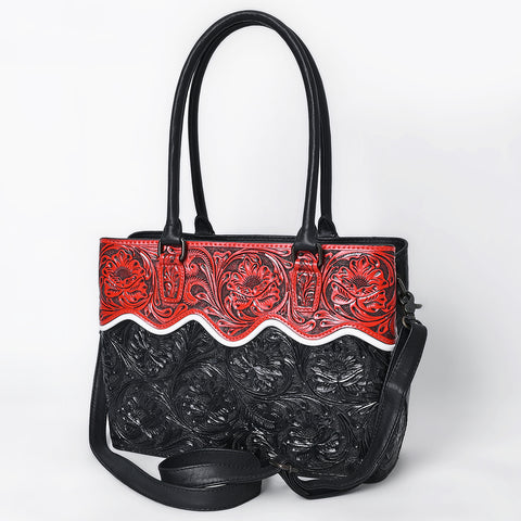 American Darling Hand Tooled Western Leather Tote Bag | Premium Floral Carved Genuine Leather