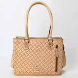 ADBG1539 Hand-Tooled Leather Tote Bag - Elegant Western Floral Statement
