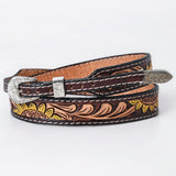 ADHTBR125 Hand tooled Genuine American Leather Hatband Unisex