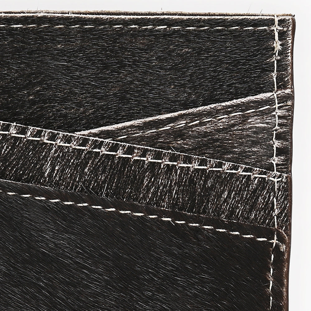 ADCCM102 Hair-On Cowhide Leather Card Holder - Western Slim Wallet