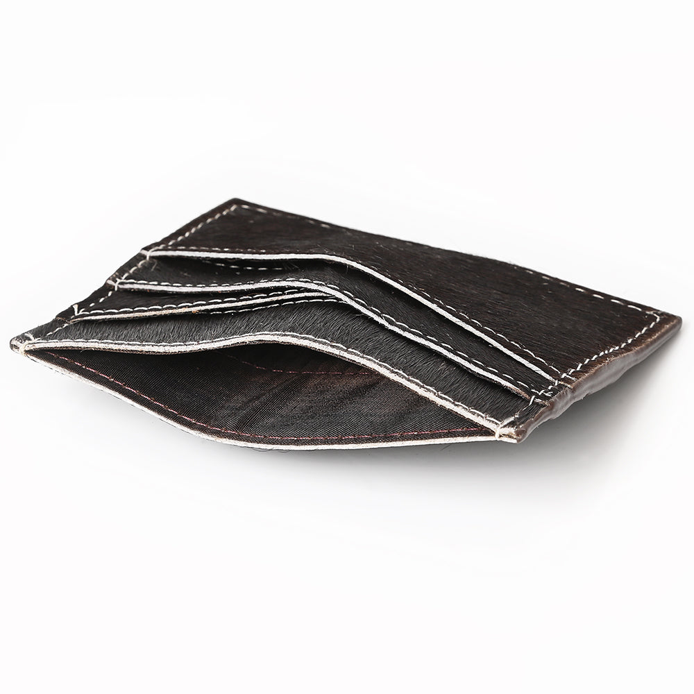 ADCCM102 Hair-On Cowhide Leather Card Holder - Western Slim Wallet
