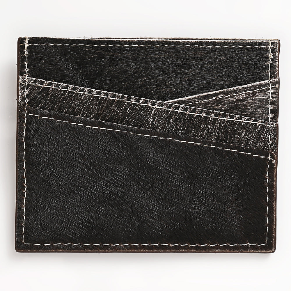 ADCCM102 Hair-On Cowhide Leather Card Holder - Western Slim Wallet