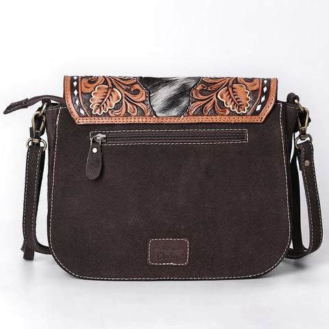 American Darling Hand Tooled Hair-On Cowhide Leather Cross body Bag