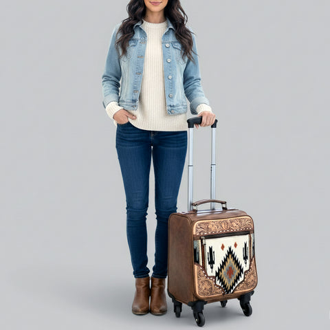 American Darling Western Leather Travel Case with Hand-Tooled Craftsmanship & Premium Detailing