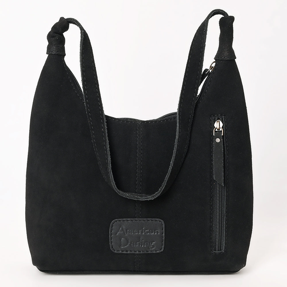 ADBG1617A Black Genuine suede Western Hobo Bag - Genuine Leather Handcrafted Shoulder Purse by American Darling
