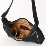 ADBG1617A Black Suede Western Hobo Bag - Genuine Leather Handcrafted Shoulder Purse by American Darling