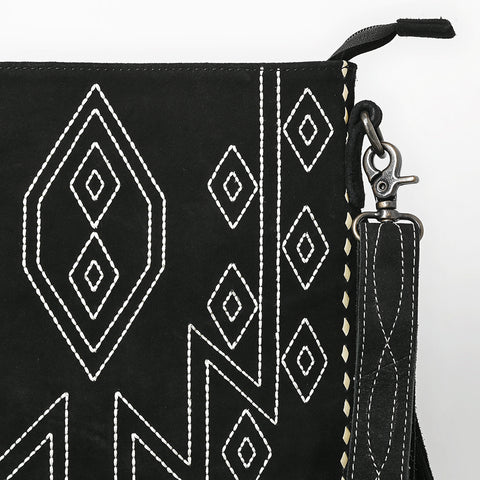 American Darling Western Leather Large Crossbody Bag with Fringe | Genuine Suede Handmade Purse
