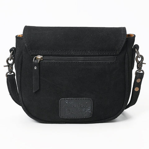 American Darling Western Black Suede Genuine Leather Crossbody Bag with Craftsmanship ï¿½ Handcrafted Design