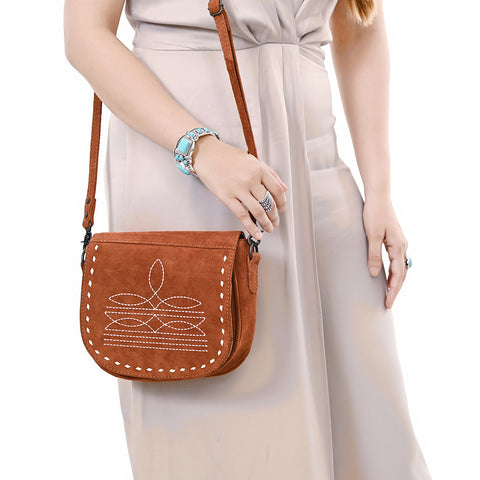 American Darling Western Suede Genuine Leather Crossbody Bag with Craftsmanship ï¿½ Handcrafted Design