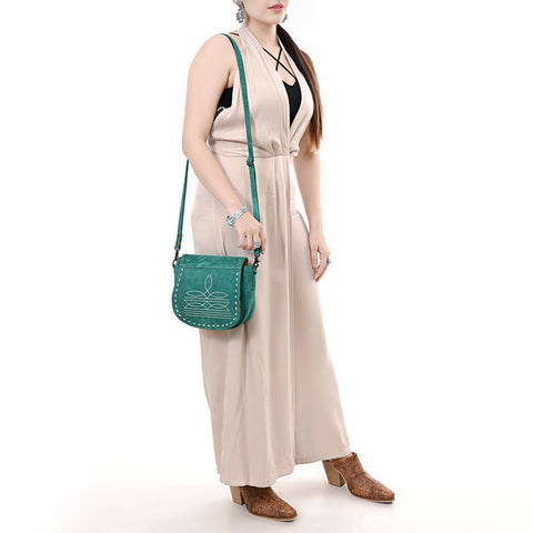 American Darling Western Suede Genuine Leather Crossbody Bag with Craftsmanship ï¿½ Handcrafted Design