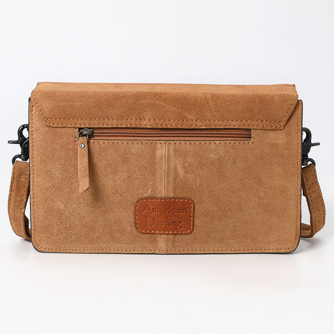 American Darling Western Genuine Suede Leather Envelop Bag with Hand-Tooled Detailing