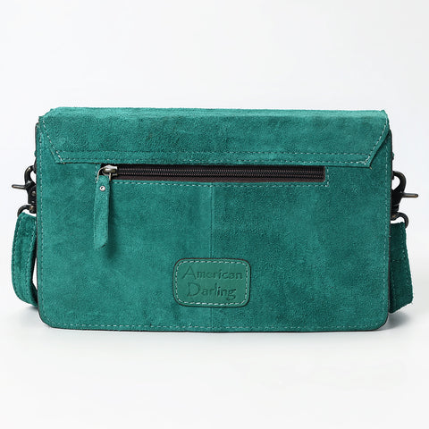 American Darling Western Genuine Suede Leather Envelop Bag with Hand-Tooled Detailing