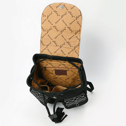 American Dalring Western Genuine Suede Leather Backpack Bag with Hand-Stitched Artisan Detailing