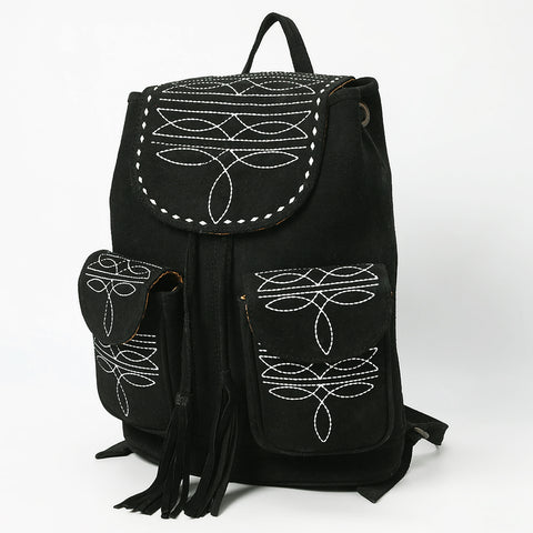 American Dalring Western Genuine Suede Leather Backpack Bag with Hand-Stitched Artisan Detailing