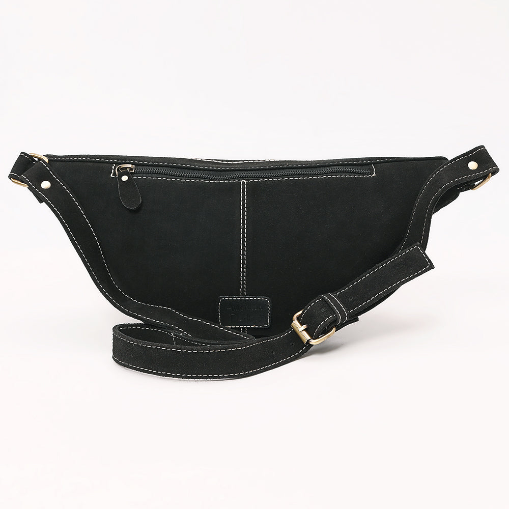 ADBGA668 Western Suede Belt Bag with Rope Embroidery-Rodeo Waist Pack