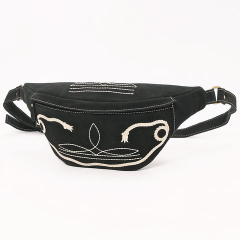 American Darling Genuine Leather Fanny Pack with Boot Stitch Embroidery
