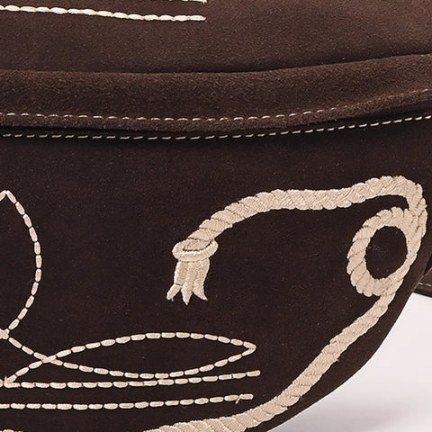 American Darling Genuine Leather Fanny Pack with Boot Stitch Embroidery