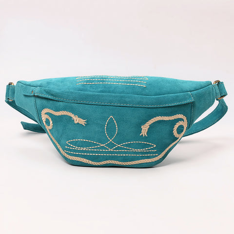 American Darling Genuine Leather Fanny Pack with Boot Stitch Embroidery