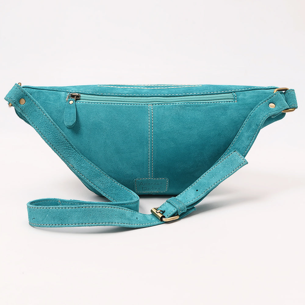 ADBGA668 Western Genuine suede Belt Bag with Rope Embroidery-Rodeo Waist Pack