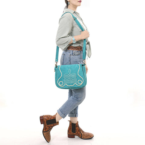 American Darling Genuine suede Western Crossbody Bag with Embroidery