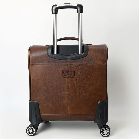 American Darling Western Leather Travel Case with Hand Tooled Floral Carving Crocodile Embossed