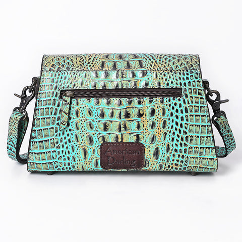 American Darling Crocodile Embossed Leather Cross Body Bag with Western Detailing & Premium Craft