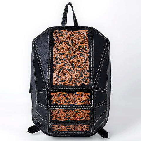 American Darling Hand Tooled Floral Carved Genuine Leather Backpack
