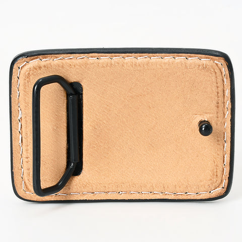 ADBLF101-BU Hand-Painted Sunflower & Cactus Western Leather Belt Buckle