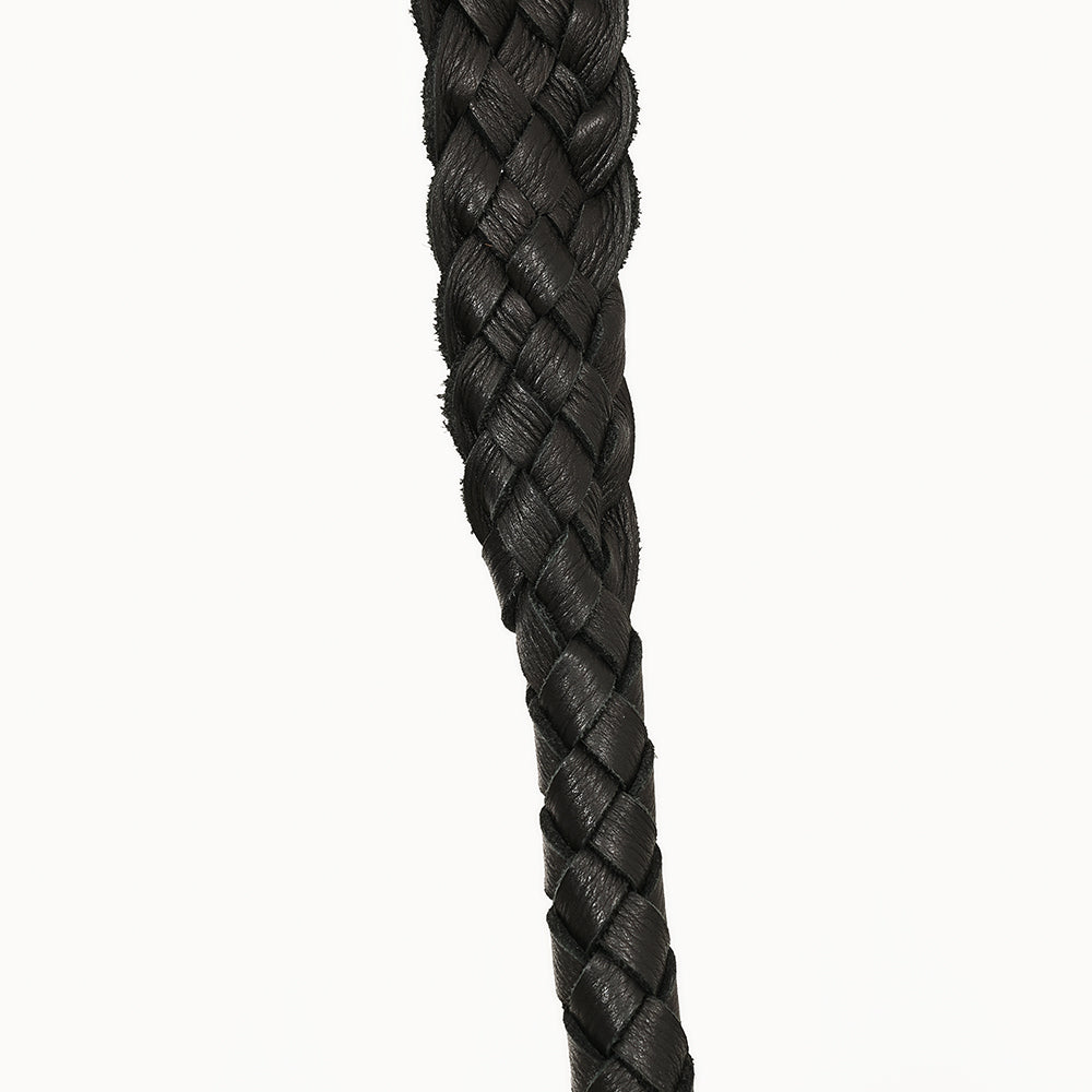 ADBGM549 Black Leather Fringe Crossbody Bag - Western Braided Purse with Conchos & Distressed Flap
