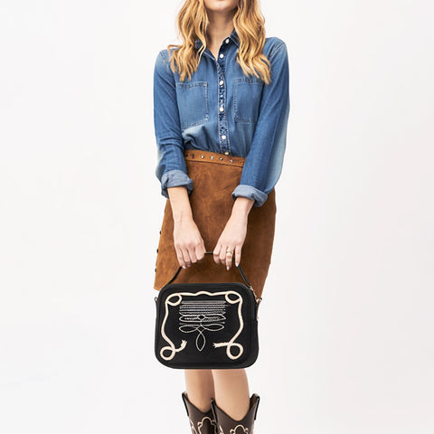 American Darling Boot Genuine suede Jewelry Case with Western Embroidery