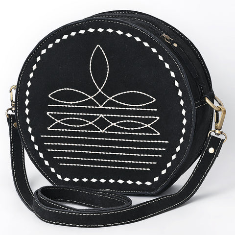 American Darling Boot Stitched Genuine Suede Western Leather Canteen Bag