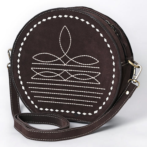 American Darling Boot Stitched Genuine Suede Western Leather Canteen Bag