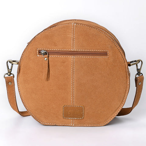 American Darling Boot Stitched Genuine Suede Western Leather Canteen Bag