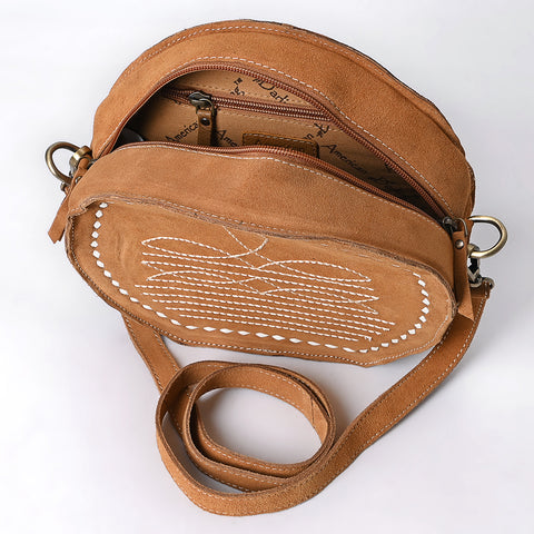 American Darling Boot Stitched Genuine Suede Western Leather Canteen Bag