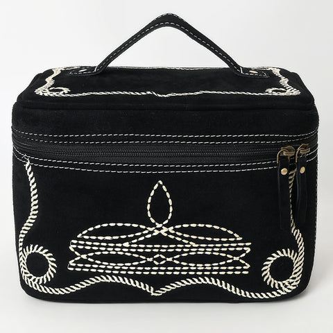 American Darling Boot Stitched Genuine Suede Leather Jewelry Case