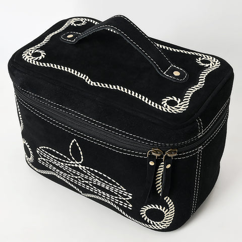 American Darling Boot Stitched Genuine Suede Leather Jewelry Case