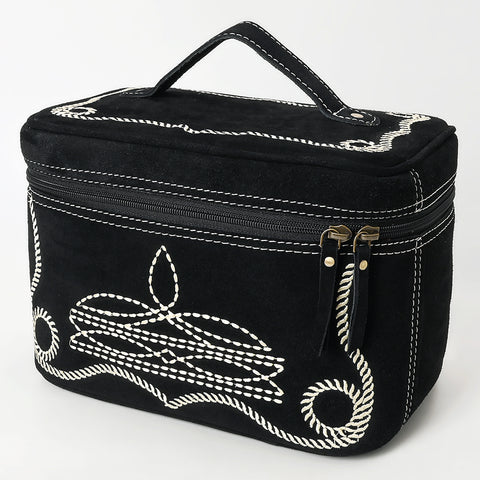 American Darling Boot Stitched Genuine Suede Leather Jewelry Case