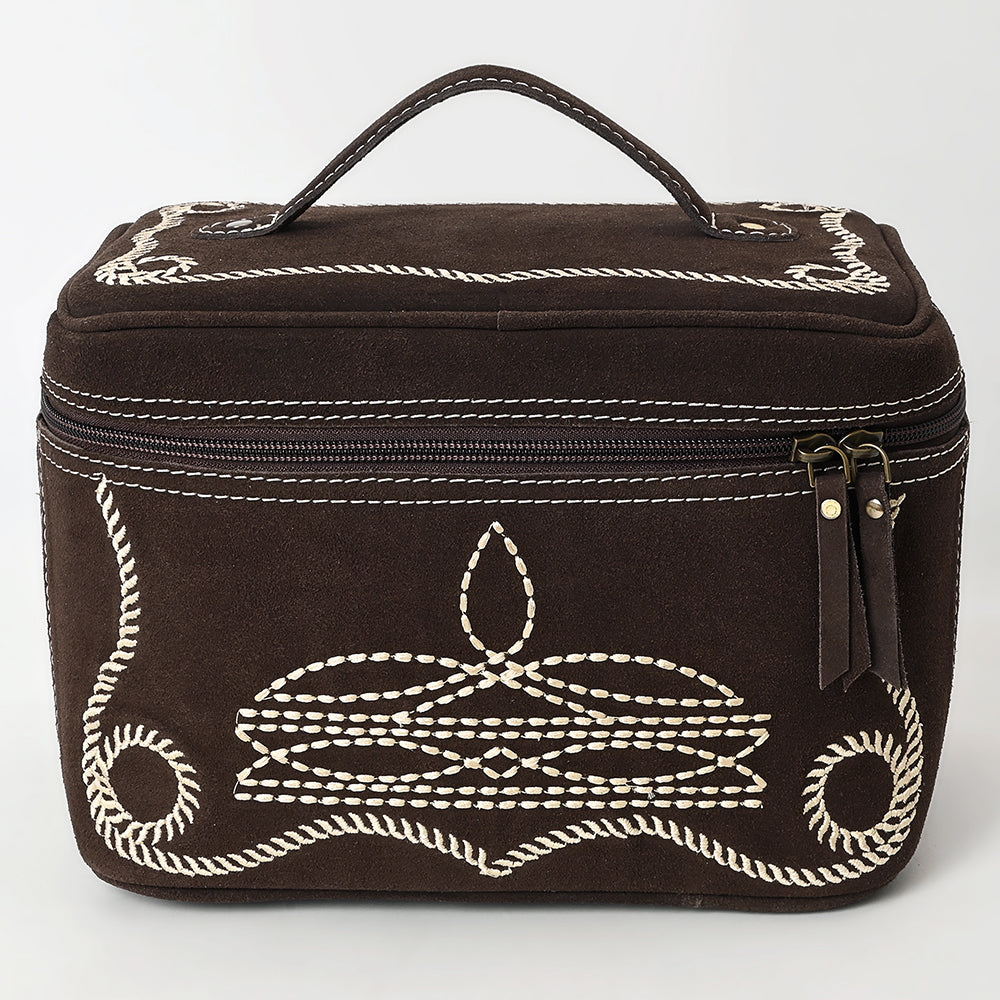 ADBGA683 Western Embroidered Vanity Jewelry Case with Handle & Zipper