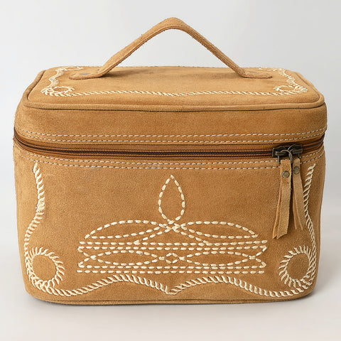 American Darling Boot Stitched Genuine Suede Leather Jewelry Case