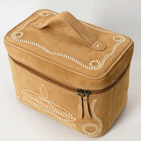 American Darling Boot Stitched Genuine Suede Leather Jewelry Case