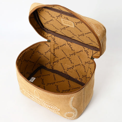 American Darling Boot Stitched Genuine Suede Leather Jewelry Case